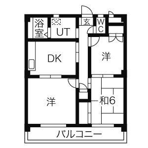 ストーリーII(3DK/4階)の間取り写真