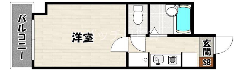 モアフィールド箱崎II(1K/10階)の間取り写真
