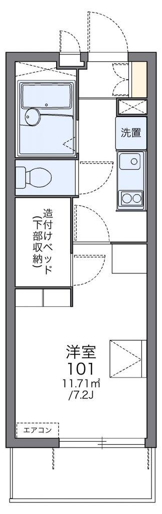 レオパレスルチェンテ(1K/3階)の間取り写真