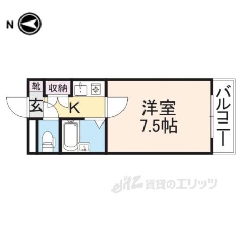 アーバンヒルⅢ(1K/1階)の間取り写真