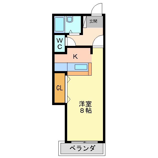 エトワール(1K/2階)の間取り写真