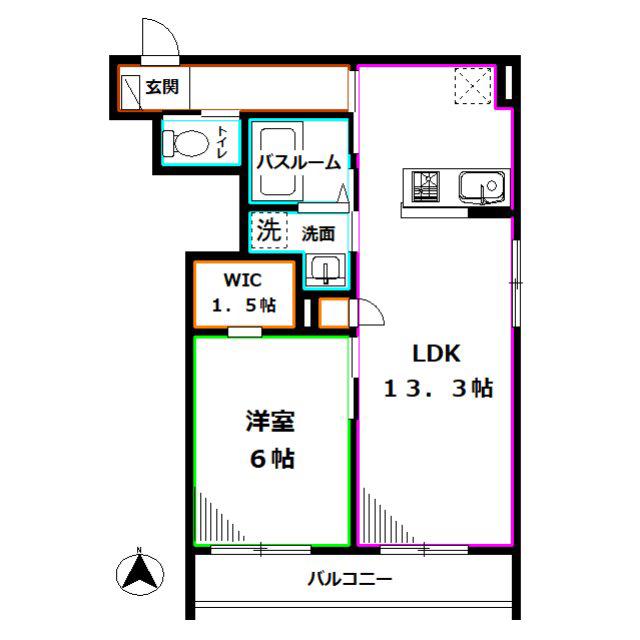 SPHYTS(1LDK/1階)の間取り写真