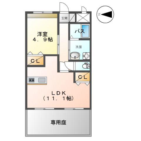 リオグランデ・コーシ(1LDK/1階)の間取り写真