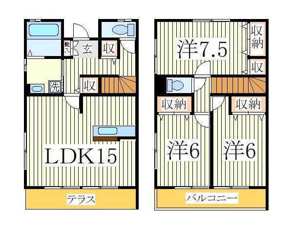アルファタウン天王台G(3LDK/1階)の間取り写真