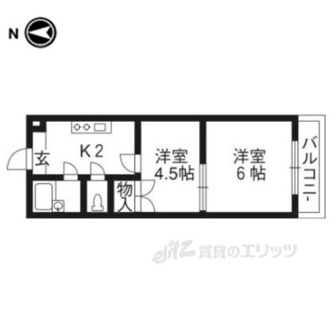 スプレール田中(2K/1階)の間取り写真
