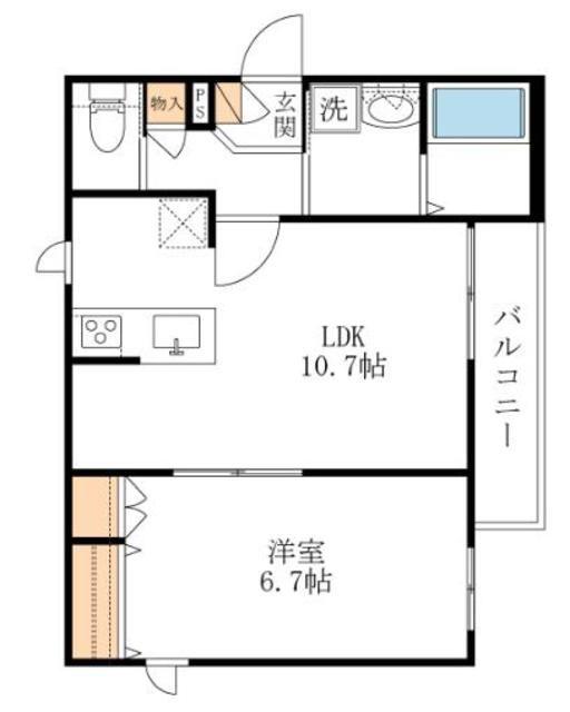 BONNE NOUVELLEボン ヌーベル(1LDK/2階)の間取り写真