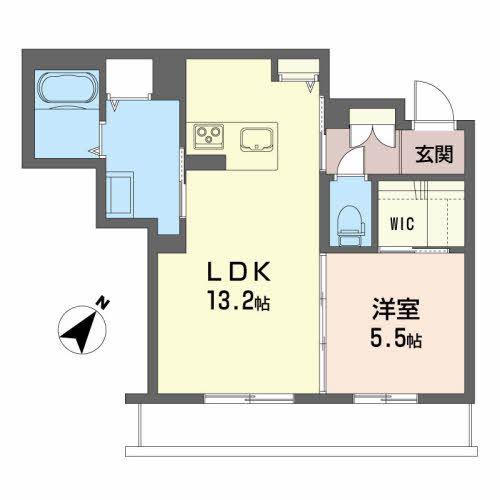 シティプラザ代官町C(1LDK/1階)の間取り写真