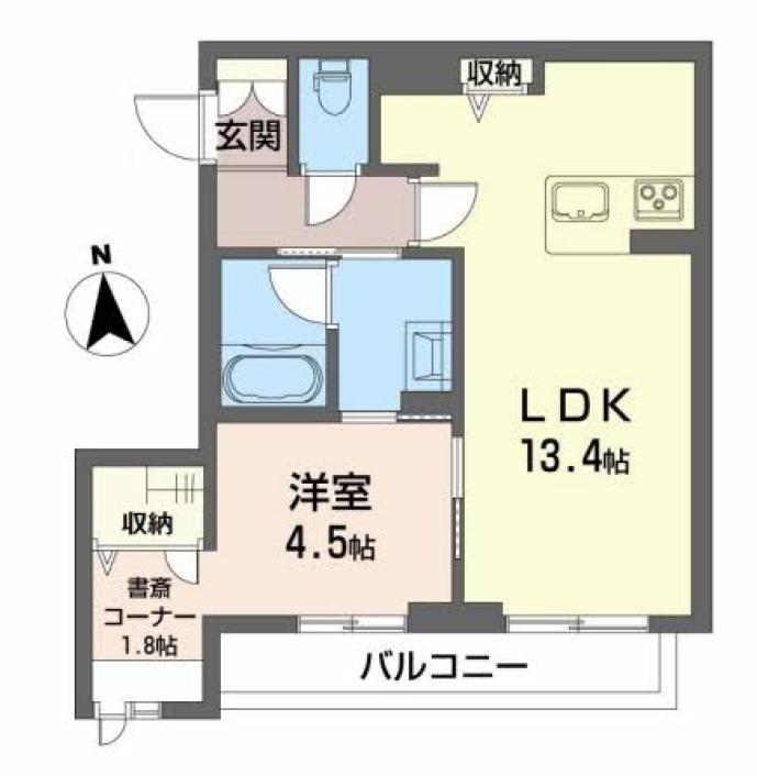 アルフラット緑町 (1LDK/2階)の間取り写真