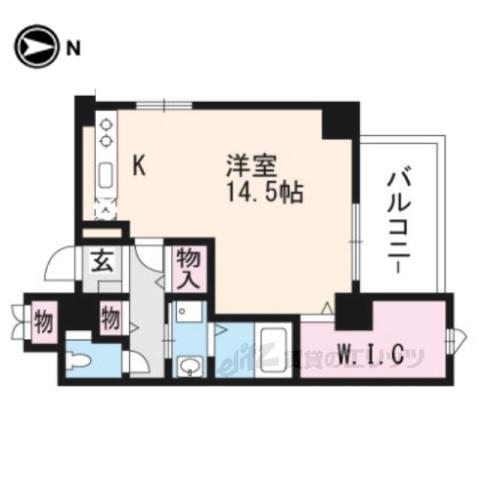 プレザント京都・東山(ワンルーム/3階)の間取り写真