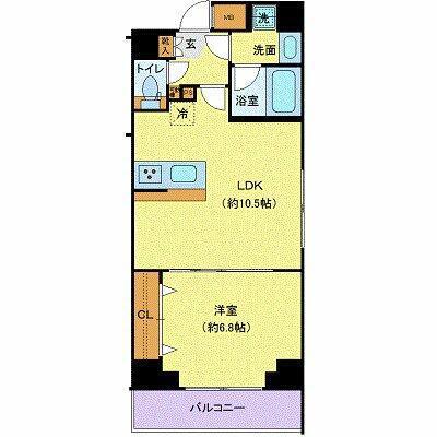 ジェノヴィア本羽田スカイガーデン(1LDK/3階)の間取り写真