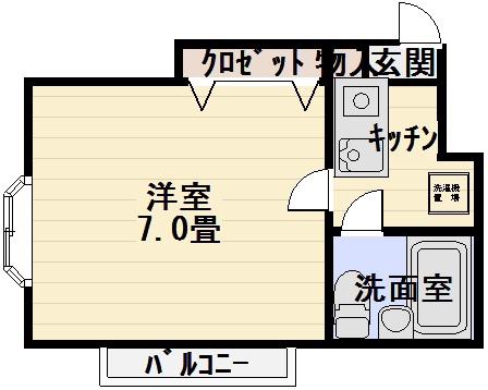 ハイタウン青井(1K/3階)の間取り写真