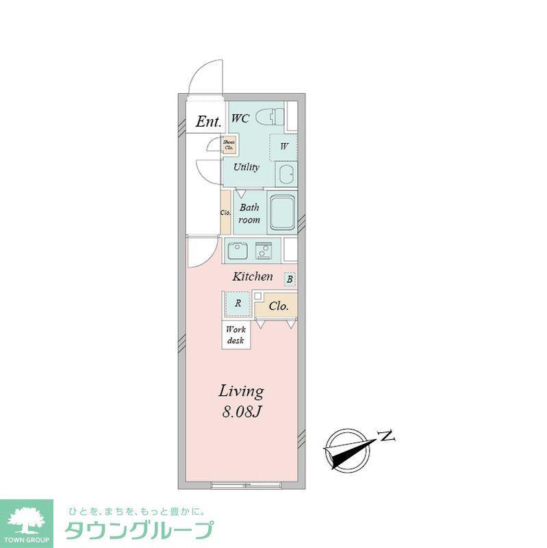 LIVEFLAT不動前(1K/2階)の間取り写真