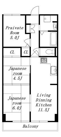 サンマンション新大宮(3LDK/3階)の間取り写真