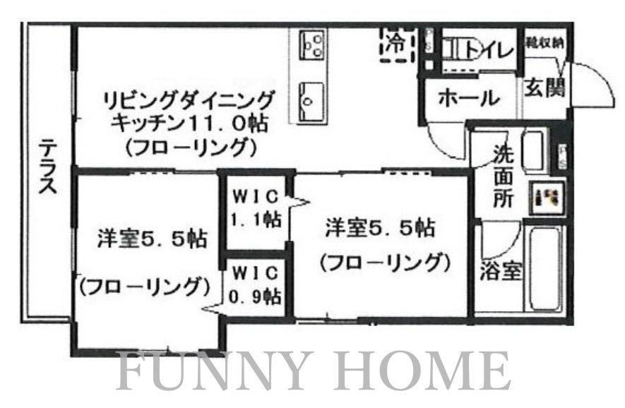 へーベルメゾン宮前2丁目(2LDK/1階)の間取り写真