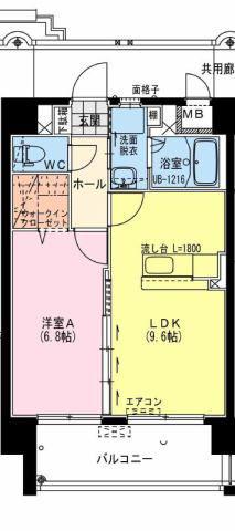 ヴィスコンティ(1LDK/2階)の間取り写真