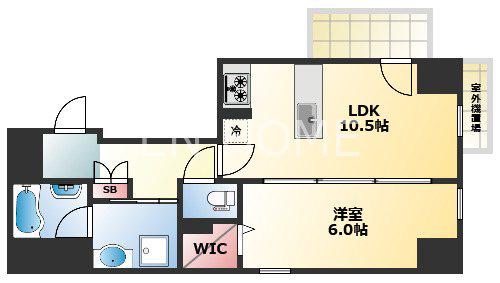 LA CASA 石ケ辻(1LDK/2階)の間取り写真