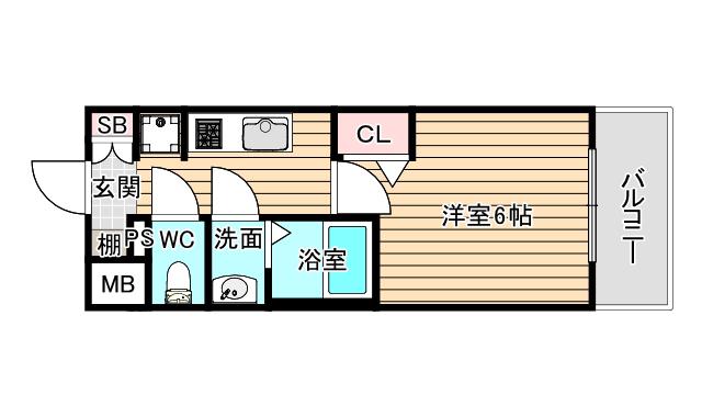 プレサンス塚本ベラビィ(1K/4階)の間取り写真