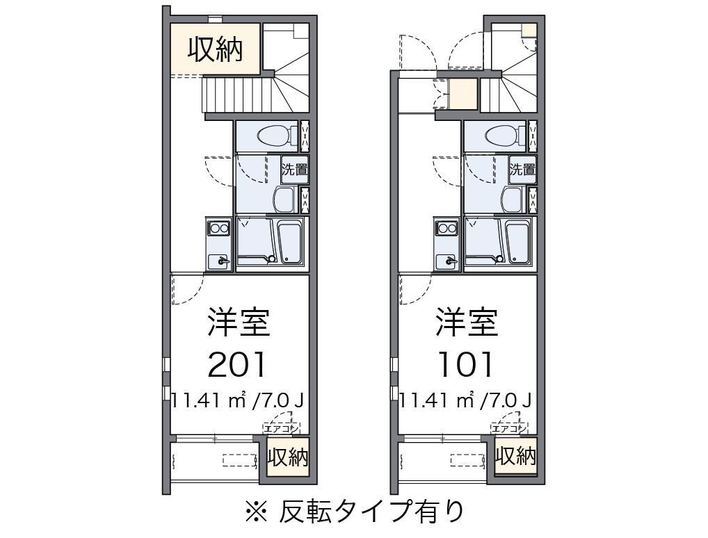 クレイノWINDS VI(1K/1階)の間取り写真
