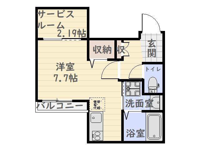 STEP ONE(ワンルーム/4階)の間取り写真