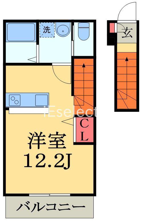 サクラノキタ(ワンルーム/2階)の間取り写真