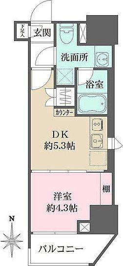 ルフォンプログレ元浅草マークス(1DK/10階)の間取り写真