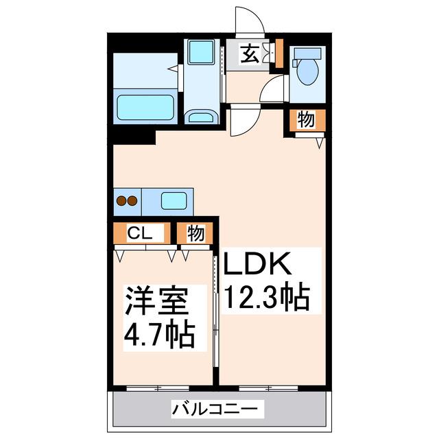 リスタジォーネ迎町(1LDK/8階)の間取り写真