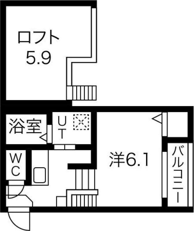YS SQUARE名城公園(1K/2階)の間取り写真