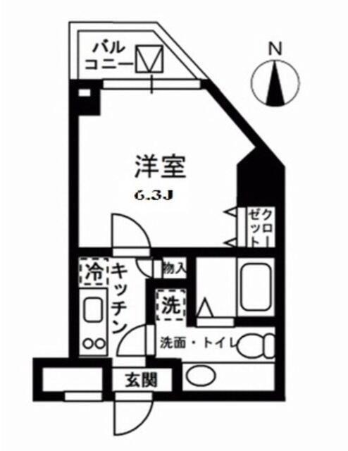 レジディア中野(1K/7階)の間取り写真