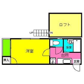 パークサイド横手(1K/1階)の間取り写真