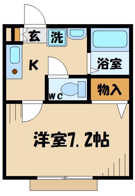 クレールヴェルジュ(1K/1階)の間取り写真