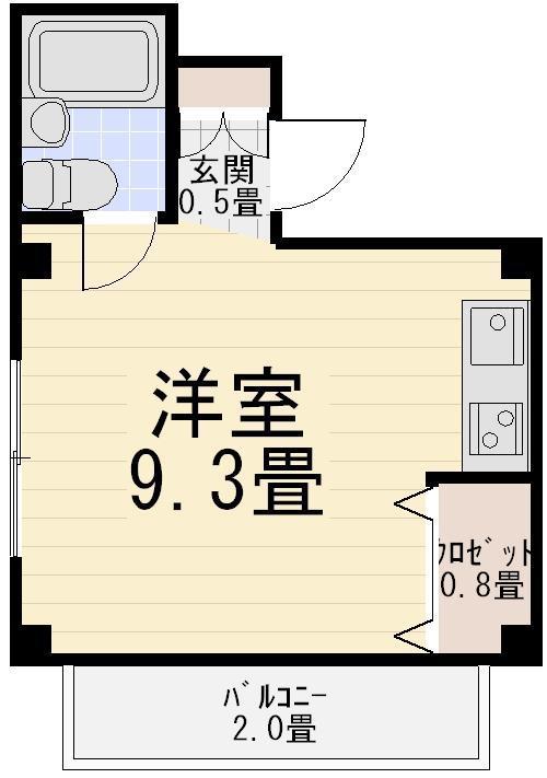 ウイングサンユー北千住(ワンルーム/2階)の間取り写真