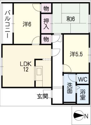タウンパークサイド(3LDK/2階)の間取り写真