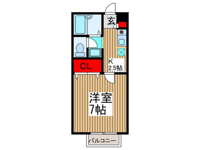 パレスフェオ(1K/2階)の間取り写真