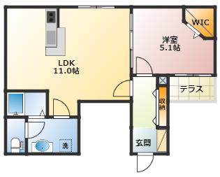 東京メトロ有楽町線 千川駅 徒歩10分 3階建 築12年(1LDK/1階)の間取り写真