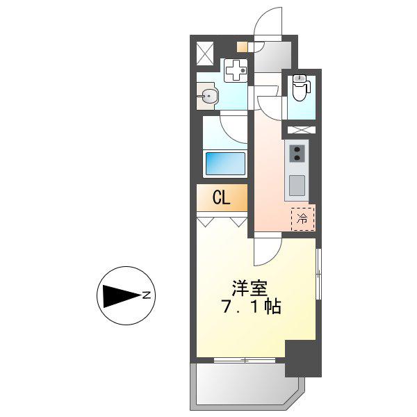 アクアエテルナ泉(1K/5階)の間取り写真