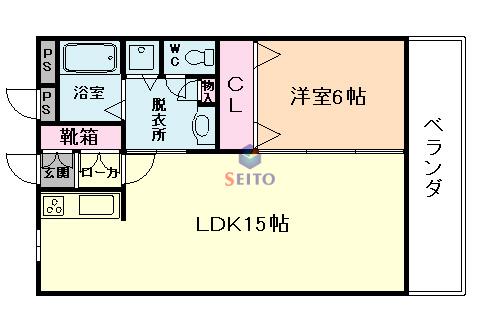 アパートメントKS福島(1LDK/2階)の間取り写真