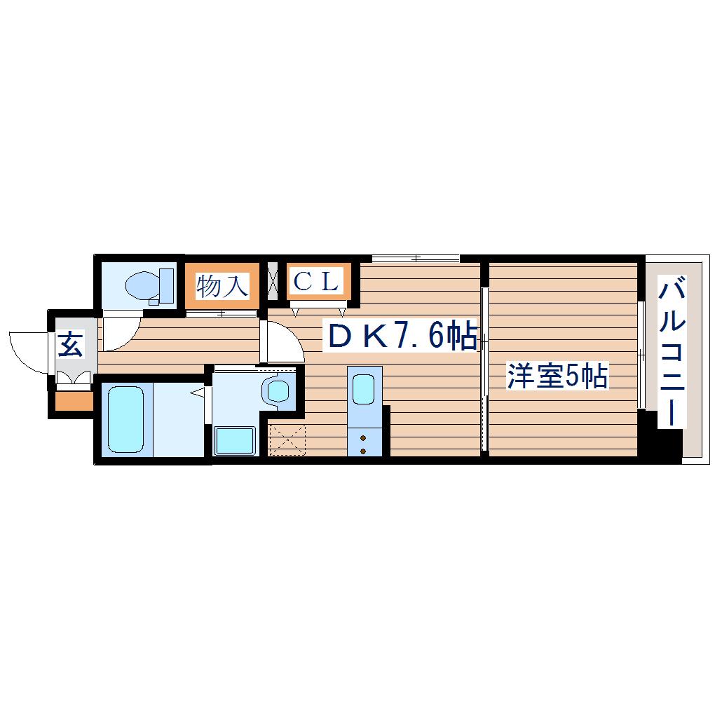 LASANTE榴岡公園(1DK/7階)の間取り写真