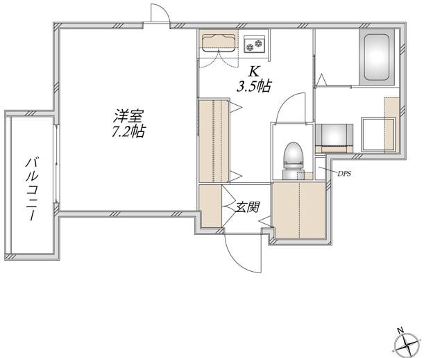 ECLAIR AKABANE(1K/2階)の間取り写真