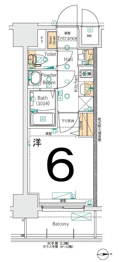 MAXIV大須観音(1K/2階)の間取り写真