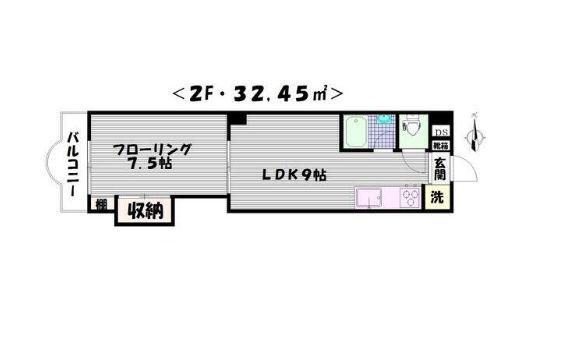 豊島区長崎1丁目マンション(1LDK/2階)の間取り写真