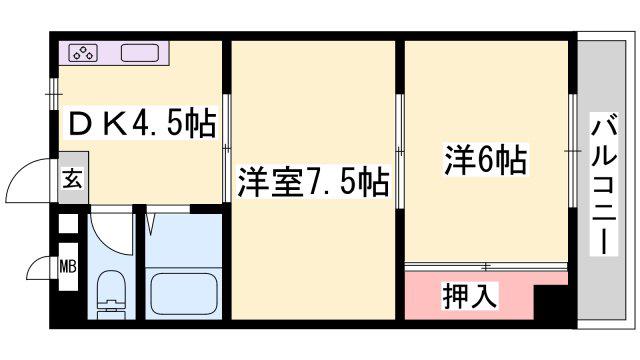 シティエステート城南(2DK/3階)の間取り写真