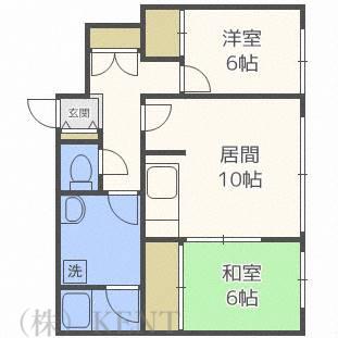 エルドラード西町II(2LDK/3階)の間取り写真
