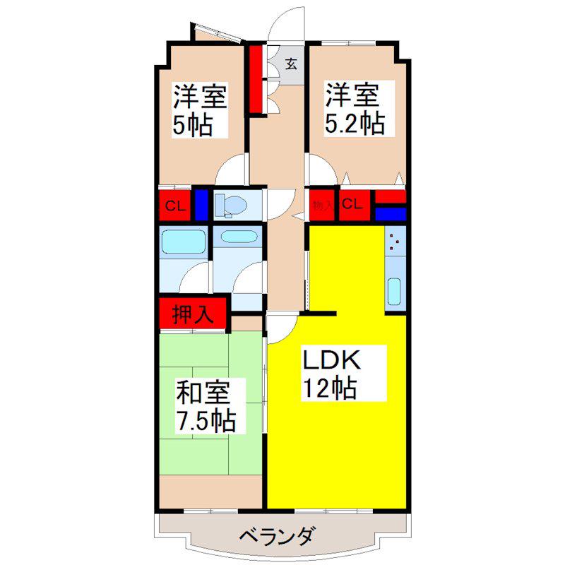 ホーユウパレスA(3LDK/14階)の間取り写真