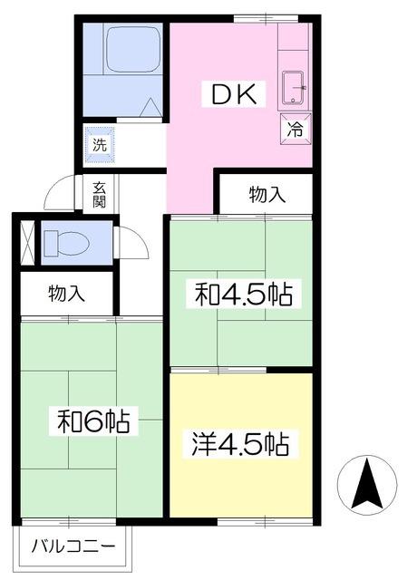 清水ハイツ(3DK/2階)の間取り写真