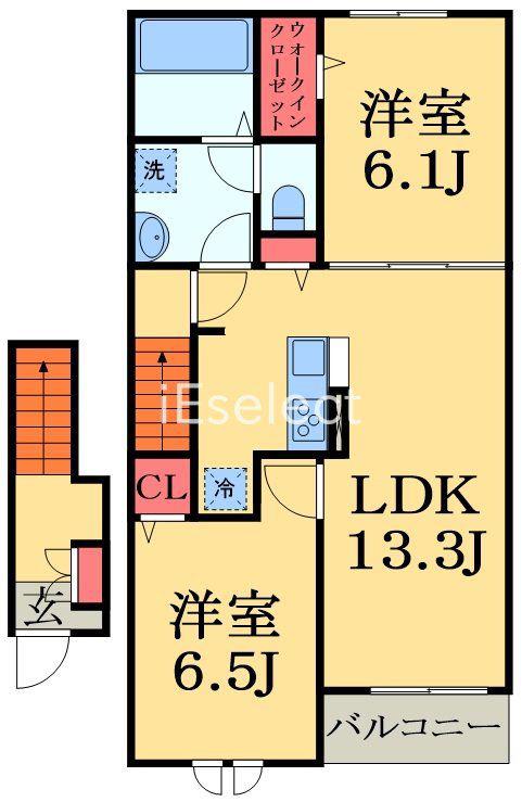 ルミナス 八街(2LDK/2階)の間取り写真