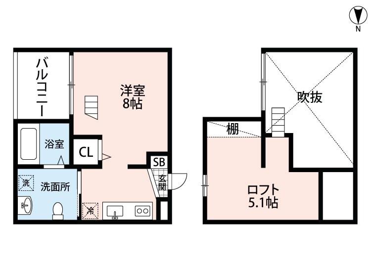 プルミエール(1K/2階)の間取り写真