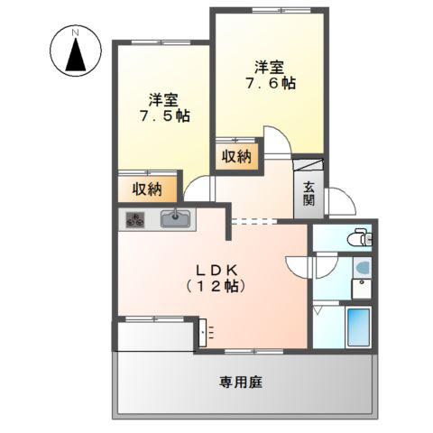 ルミナス(2LDK/1階)の間取り写真