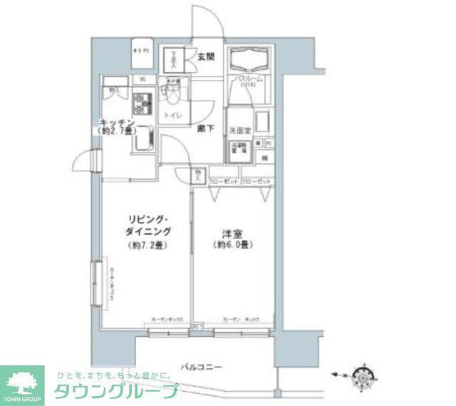 パークキューブ板橋本町(1LDK/7階)の間取り写真
