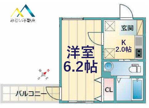 グラン山手(1K/1階)の間取り写真