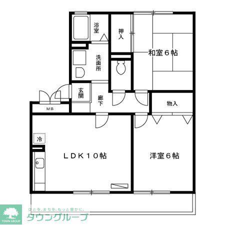 メゾンドォ渕谷A・B(2LDK/2階)の間取り写真